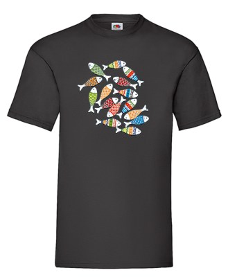 FRUIT OF THE LOOM T-shirt με στάμπα K2102 ΜΑΥΡΟ
